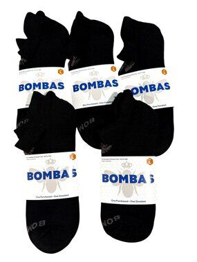 Bombas 5 Pairs Ankle Socks Black NEW